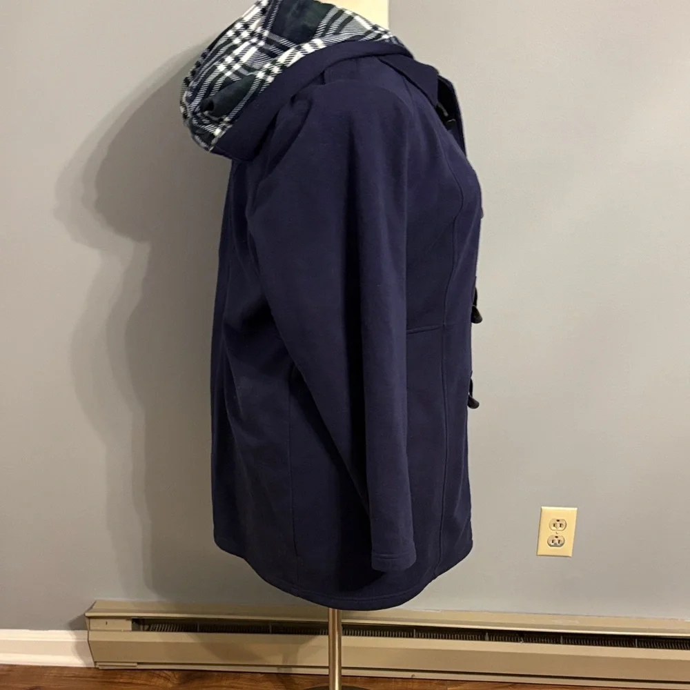 torrid Navy Hooded Toggle Pea Coat - Picture 5 of 9